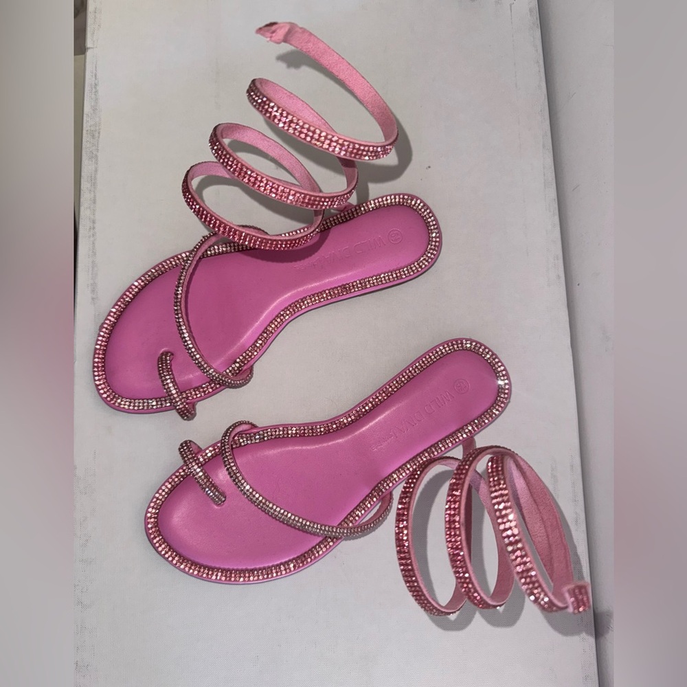 Sparkly pink sandals (WORN ONCE)
